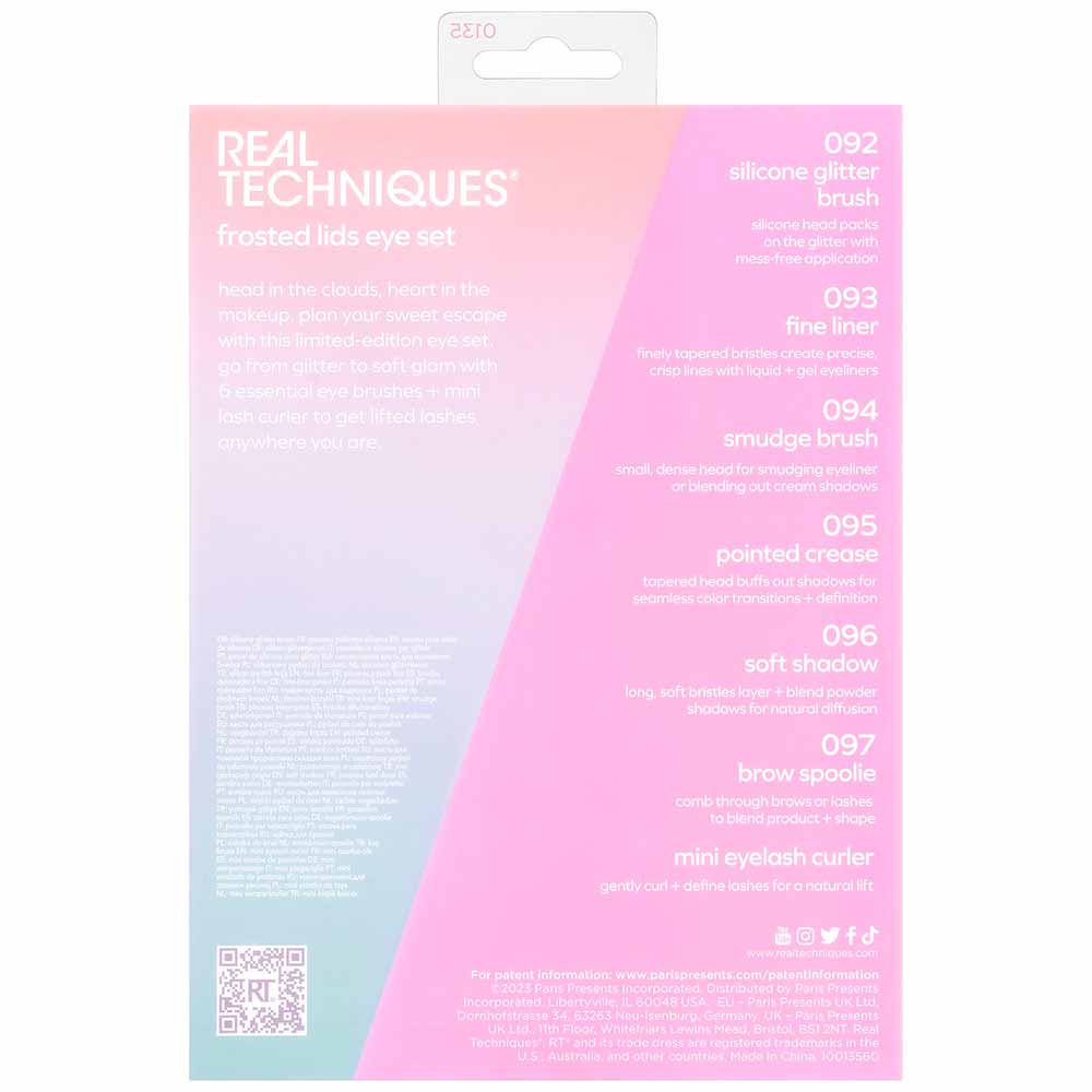 Real Techniques Pastel Pop Frosted Lids Eye Kit - 6 Pincéis para Olhos + 1 Mini Curvador de Cílios Kit
