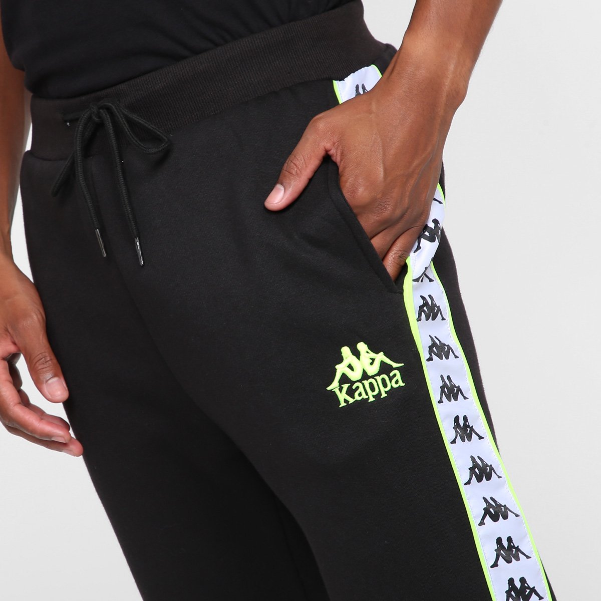 Miniatura Calça Kappa Fleece Masculina Preto - EGG