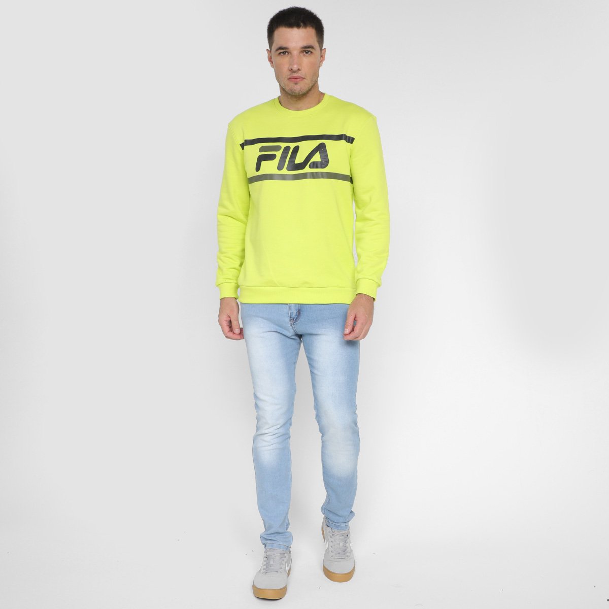 Miniatura Moletom Fila Colors Masculino Verde Limão - G