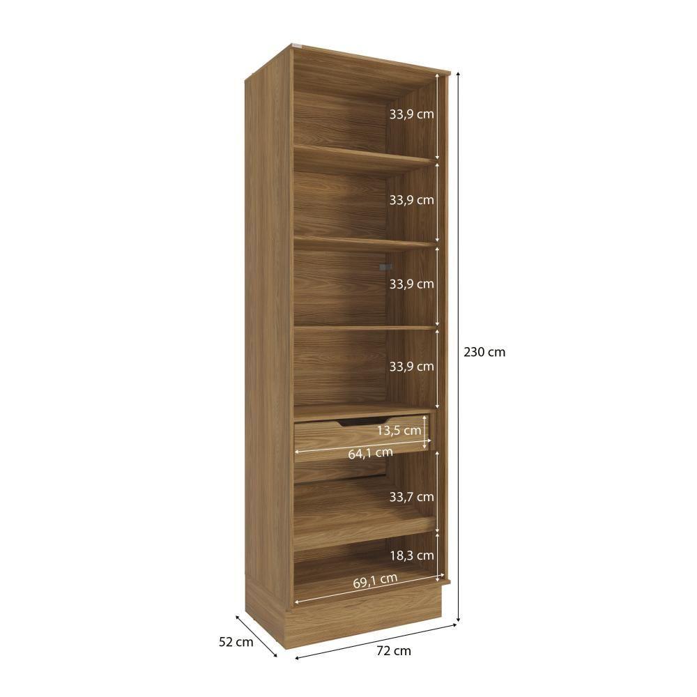 Miniatura Cristaleira Celeste Kappesberg 100% Mdf 2 Portas 1 Gaveta Nogueira 72cm