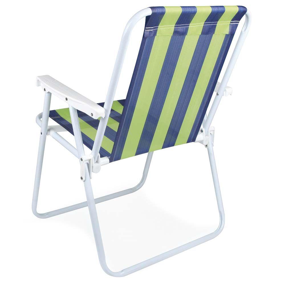 Miniatura Cadeira de Praia Alta Aço Verde Azul Mor