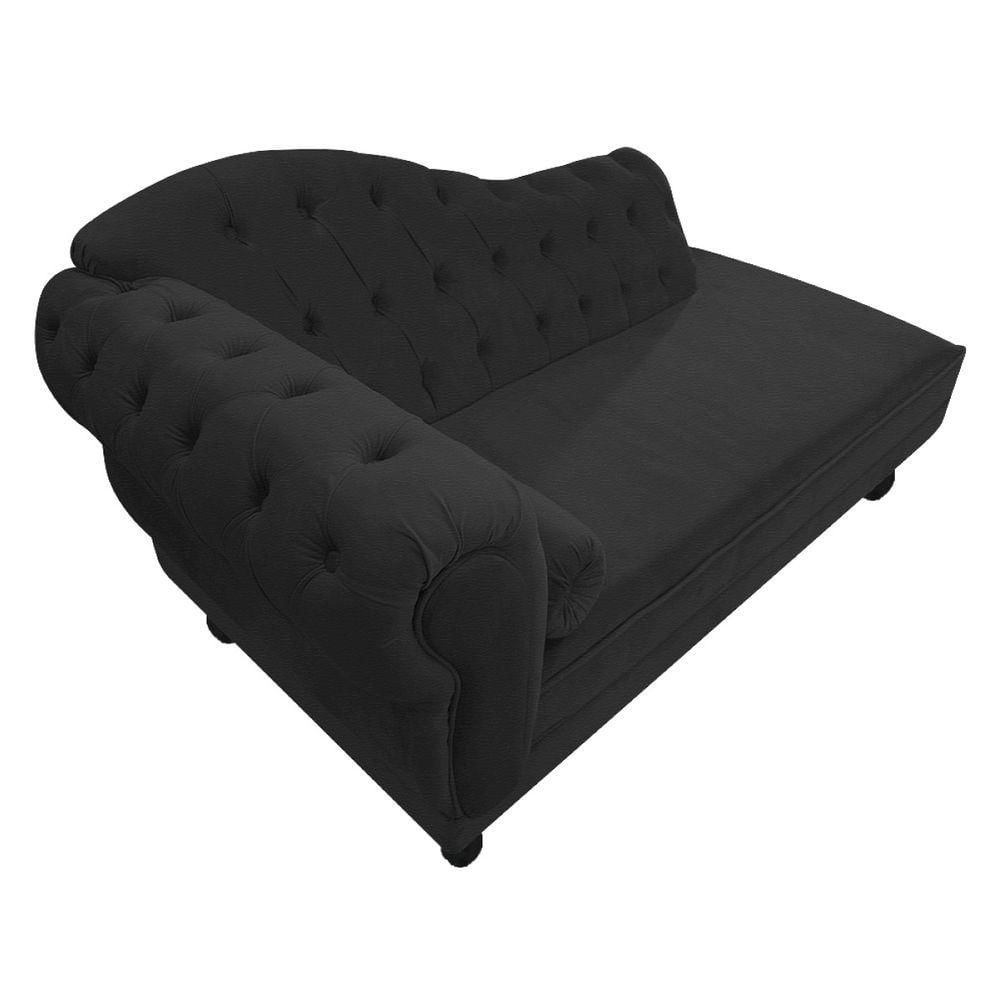 Miniatura Kit Diva Recamier Diana 120cm Lado Direito E 01 Poltrona Classic Corano Adj Decor Preto