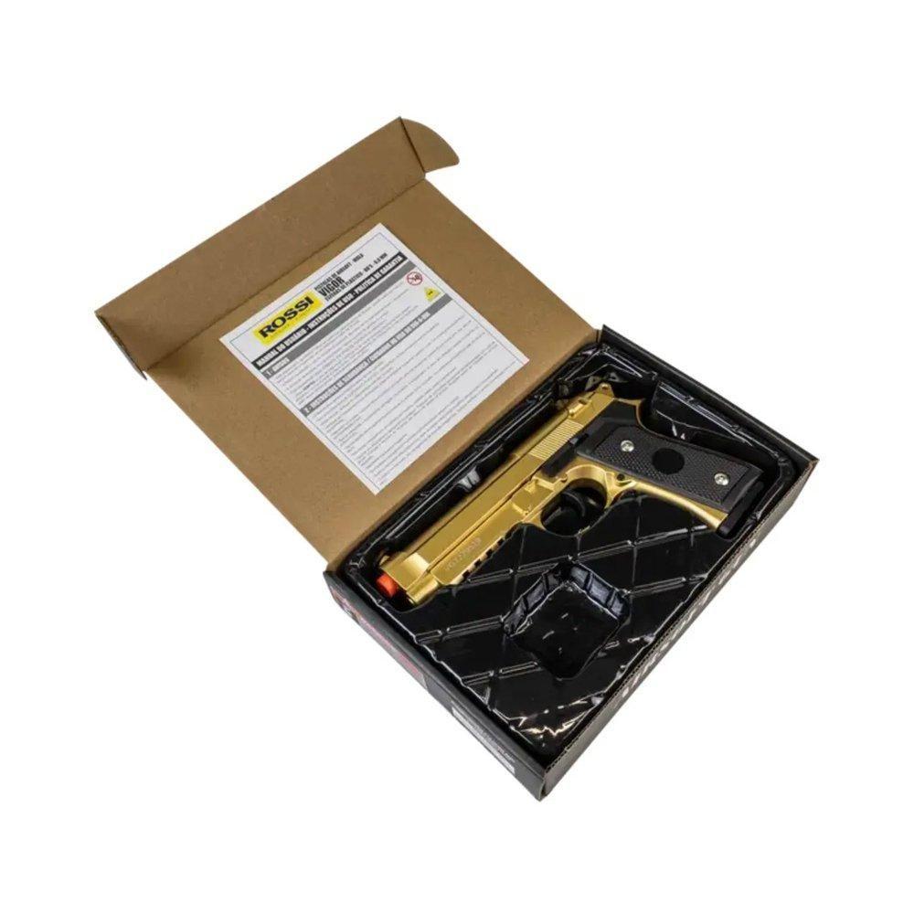 Pistola De Airsoft Vg Pt92 V22 Gold Mola 6mm - Rossi