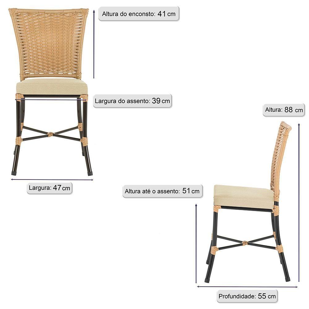 Miniatura Jogo De Cadeiras Para Cozinha - Kit Com 5 Cadeiras Em Aluminio E Fibra Sintetica Turquia Ráfia A02