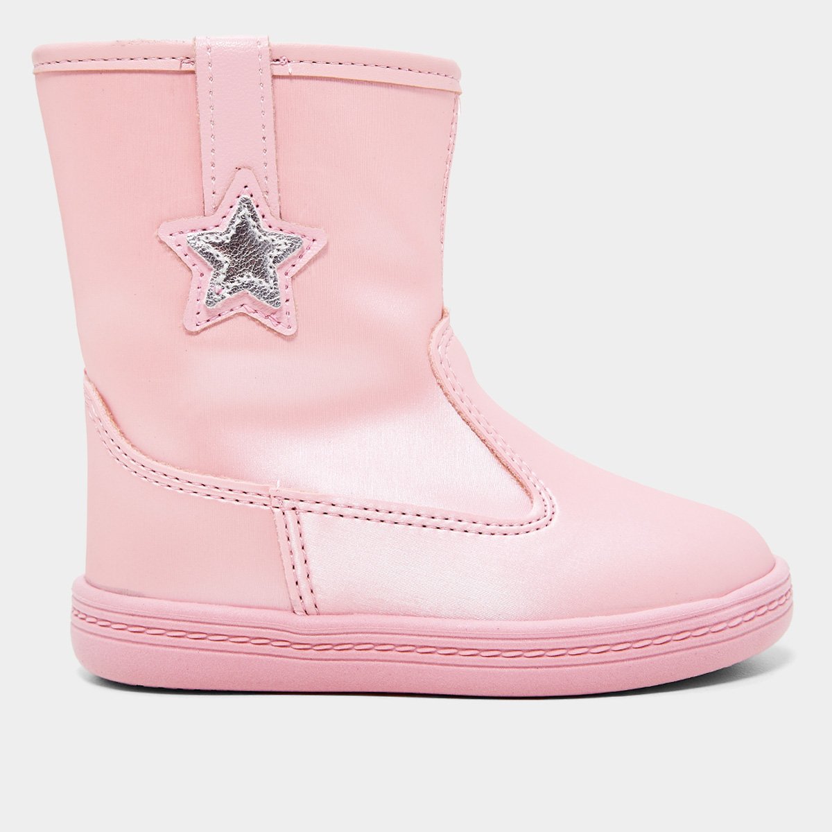 Miniatura Bota Infantil Cano Médio Molekinha Menina Rosa - 20