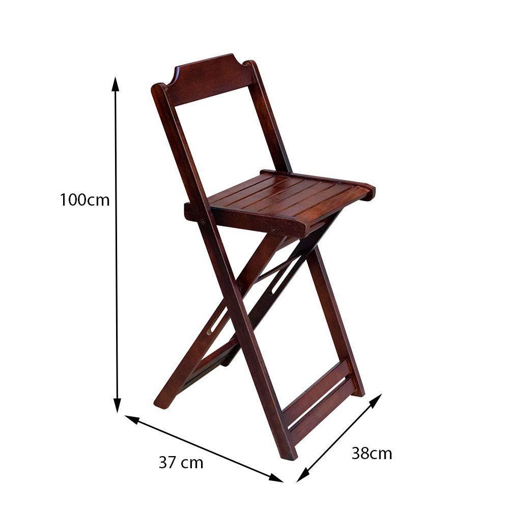 Miniatura Conjunto De Mesa Bistrô De Madeira Com 4 Cadeiras Dobravel Imbuia - Marrom