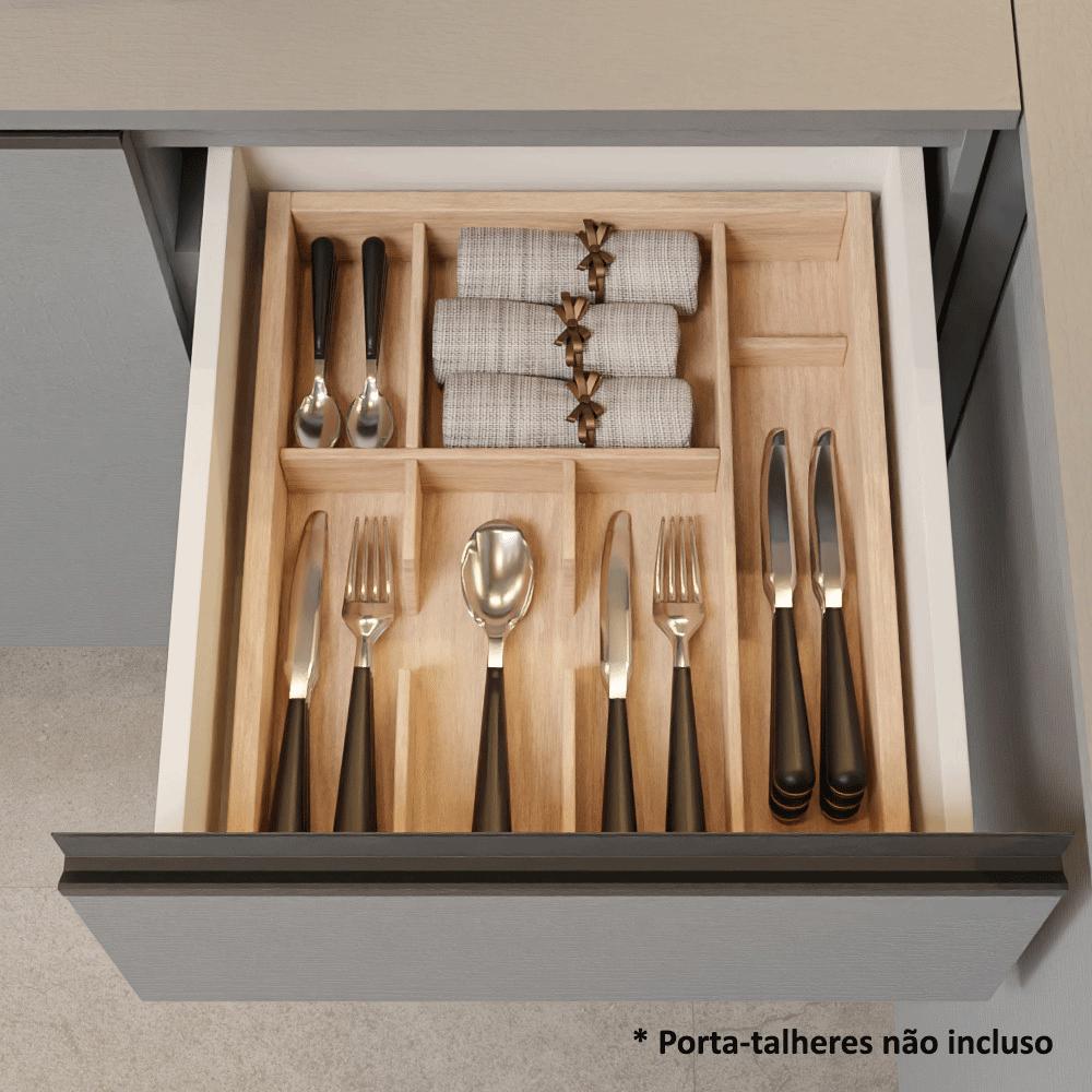 Armário de Cozinha Compacta 200cm Cinza Nice Madesa 01 Cinza