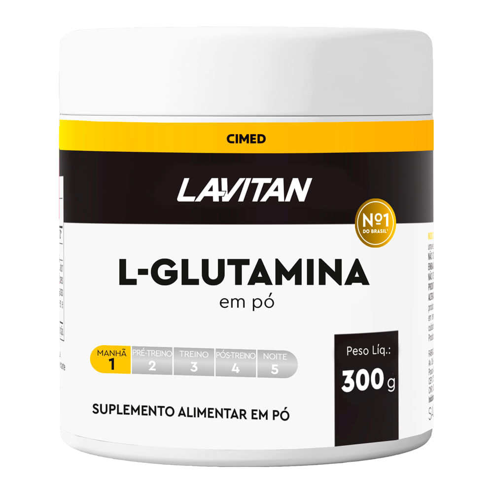 Miniatura L-Glutamina em Pó Lavitan Manhã Suplemento Alimentar 300g