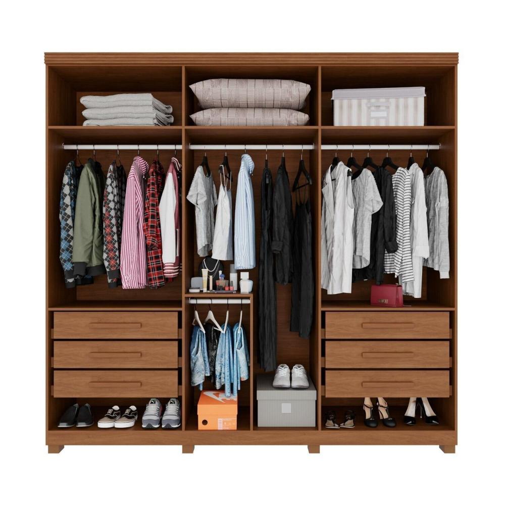 Miniatura Guarda-roupa Closet 6 Gavetas com Pés Florianópolis Espresso Móveis Cinamomo