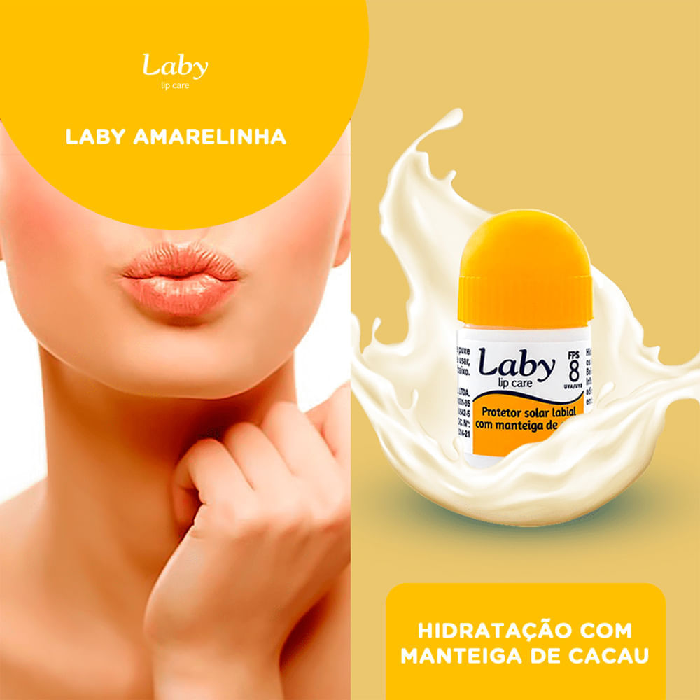 Miniatura Protetor Solar Labial Laby FPS 8 Manteiga de Cacau com 3,2g