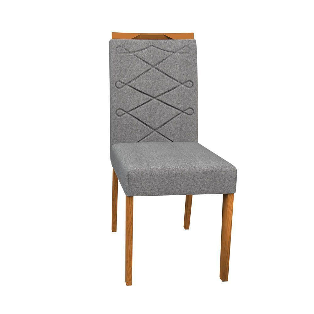 Miniatura Kit 06 Cadeiras de Jantar Lais Linho Cinza Ln02 - D'rossi