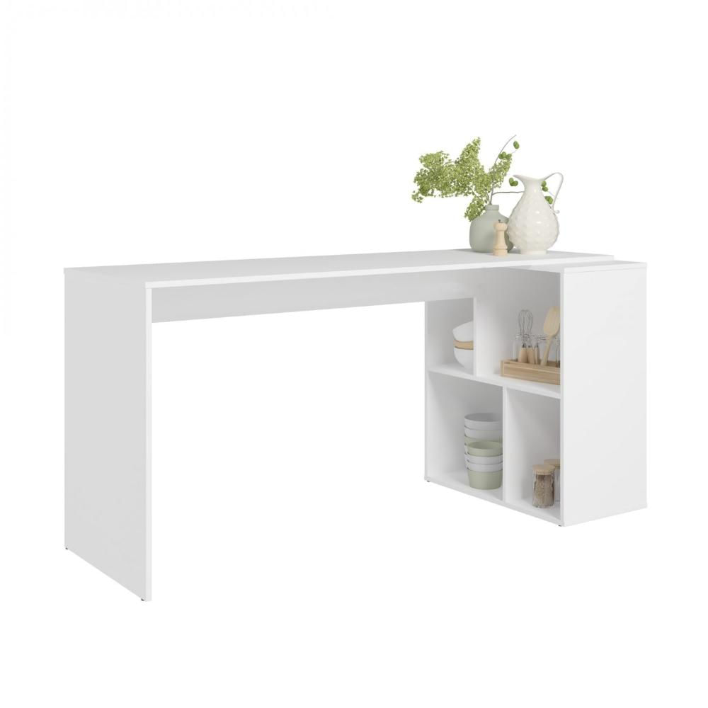 Miniatura Bancada Mesa para Cozinha 4 Nichos BRV Móveis Branco