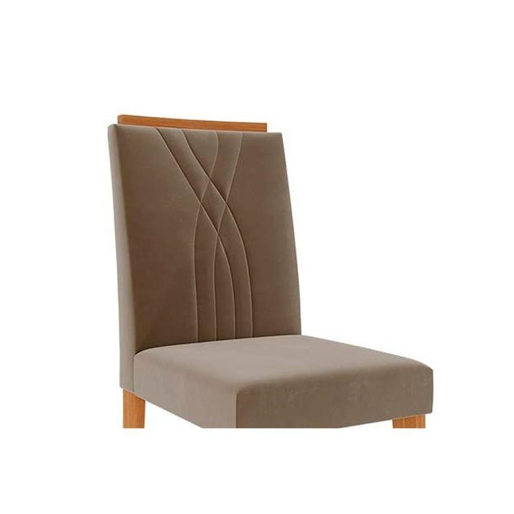 Kit 2 Cadeiras Sala Jantar Nicole 2 Un Nature-suede Joli - Cimol