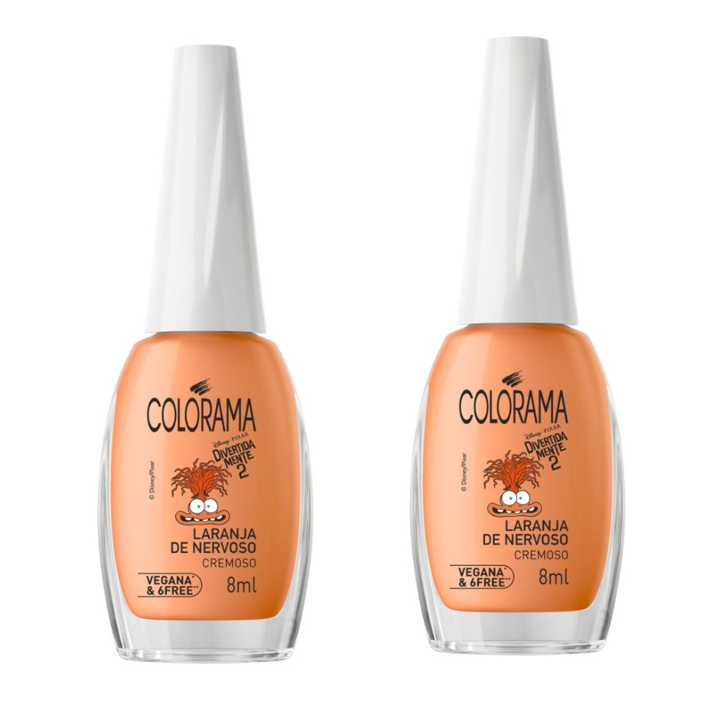 Miniatura Kit 2 Esmalte Colorama Laranja de Nervoso Divertida Mente 2 com 8ml