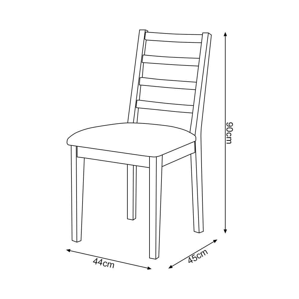Miniatura Conjunto De Jantar Mesa Tock 80cm Com 4 Cadeiras Aline Linho Bege - Mel - Marrom