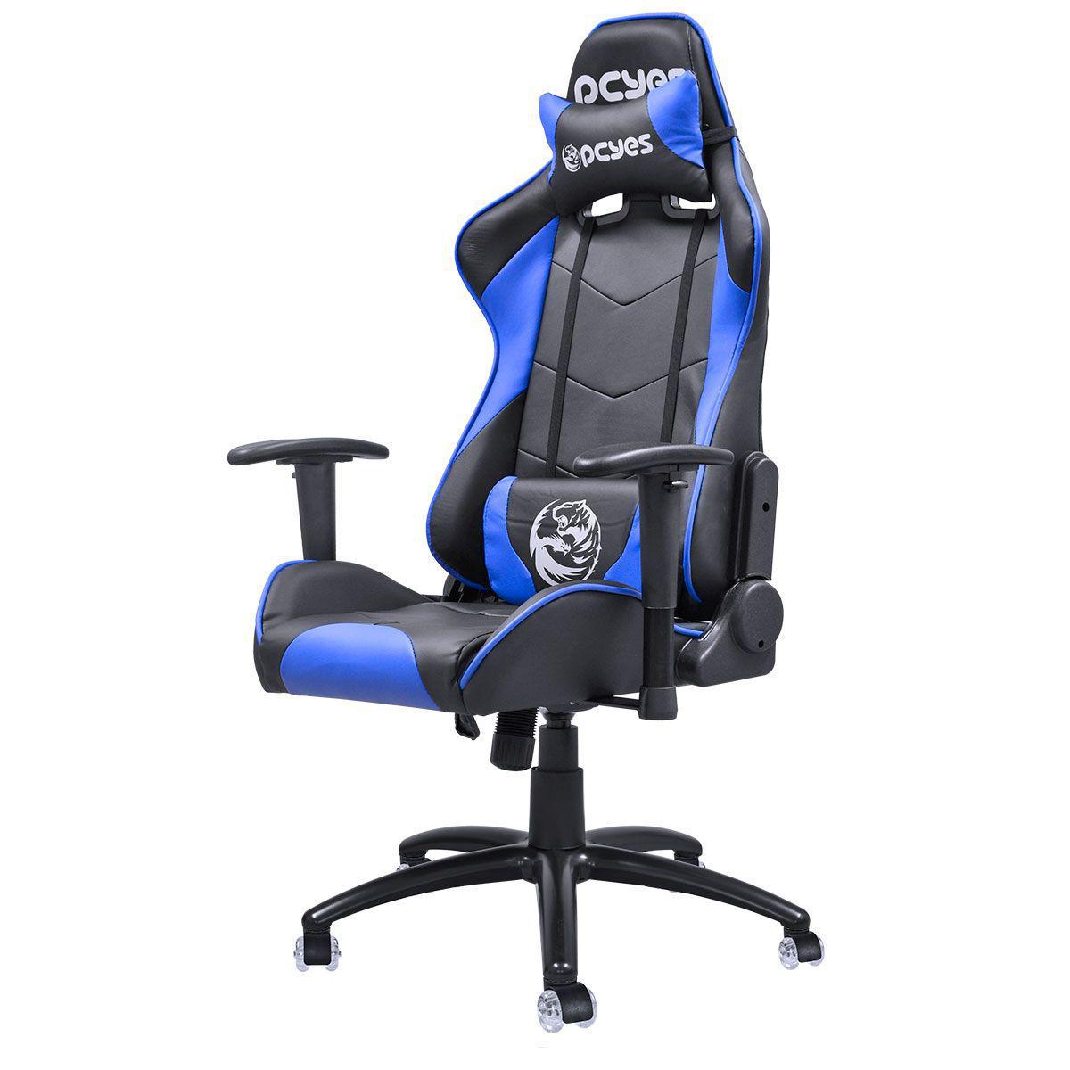 Miniatura Cadeira Gamer Mad Racer V8 Azul Com Rodas Em Gel