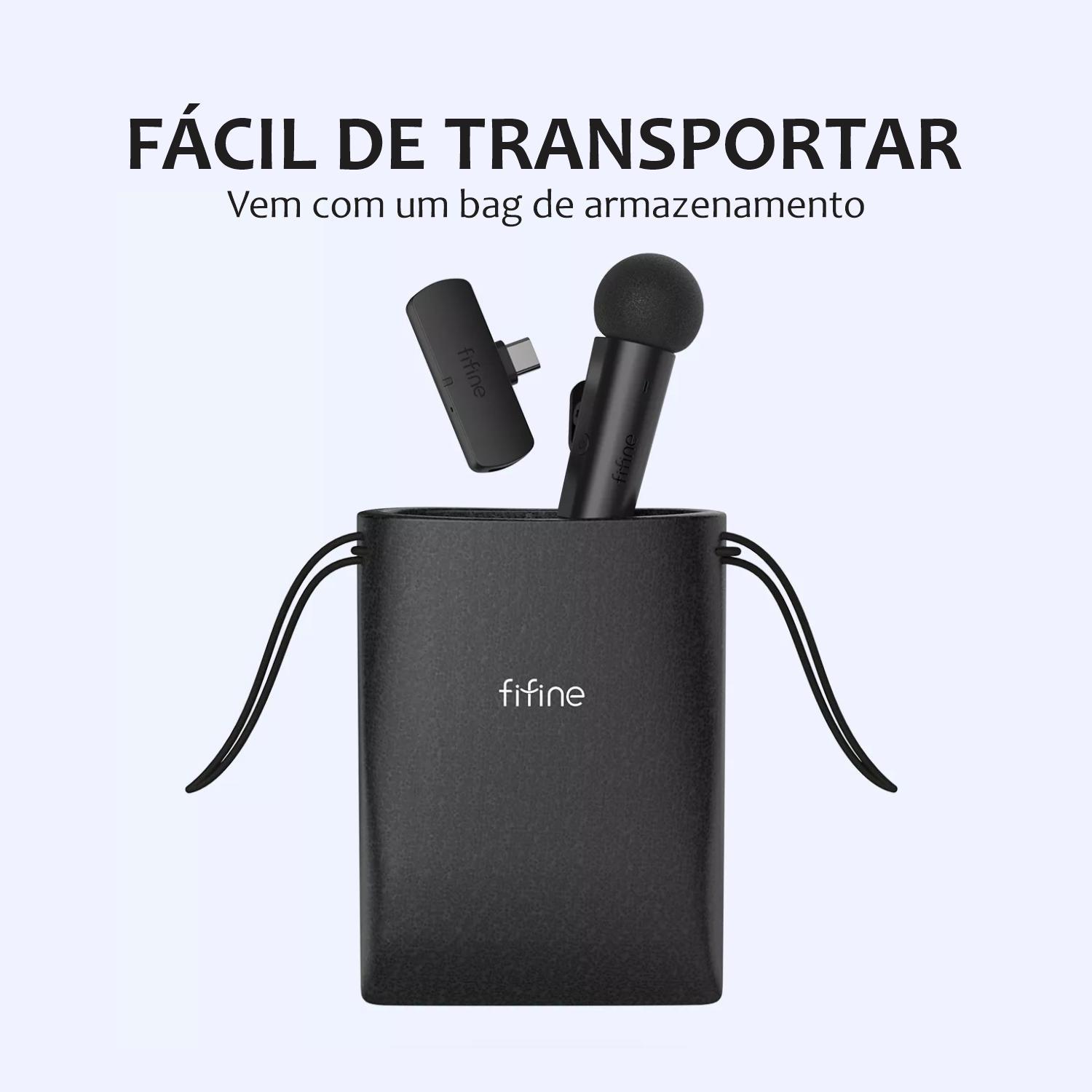 Miniatura Microfone De Lapela Sem Fio Fifine M6 Para Celular Android