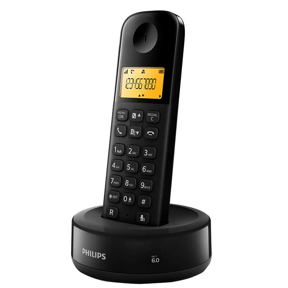 Miniatura Telefone sem Fio Philips D1301B/BR com Identificador de Chamada