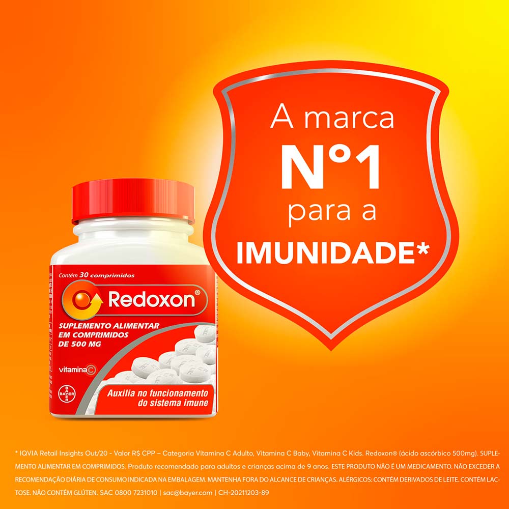 Miniatura Suplemento Alimentar de Vitamina C (500mg) Redoxon 30 Comprimidos