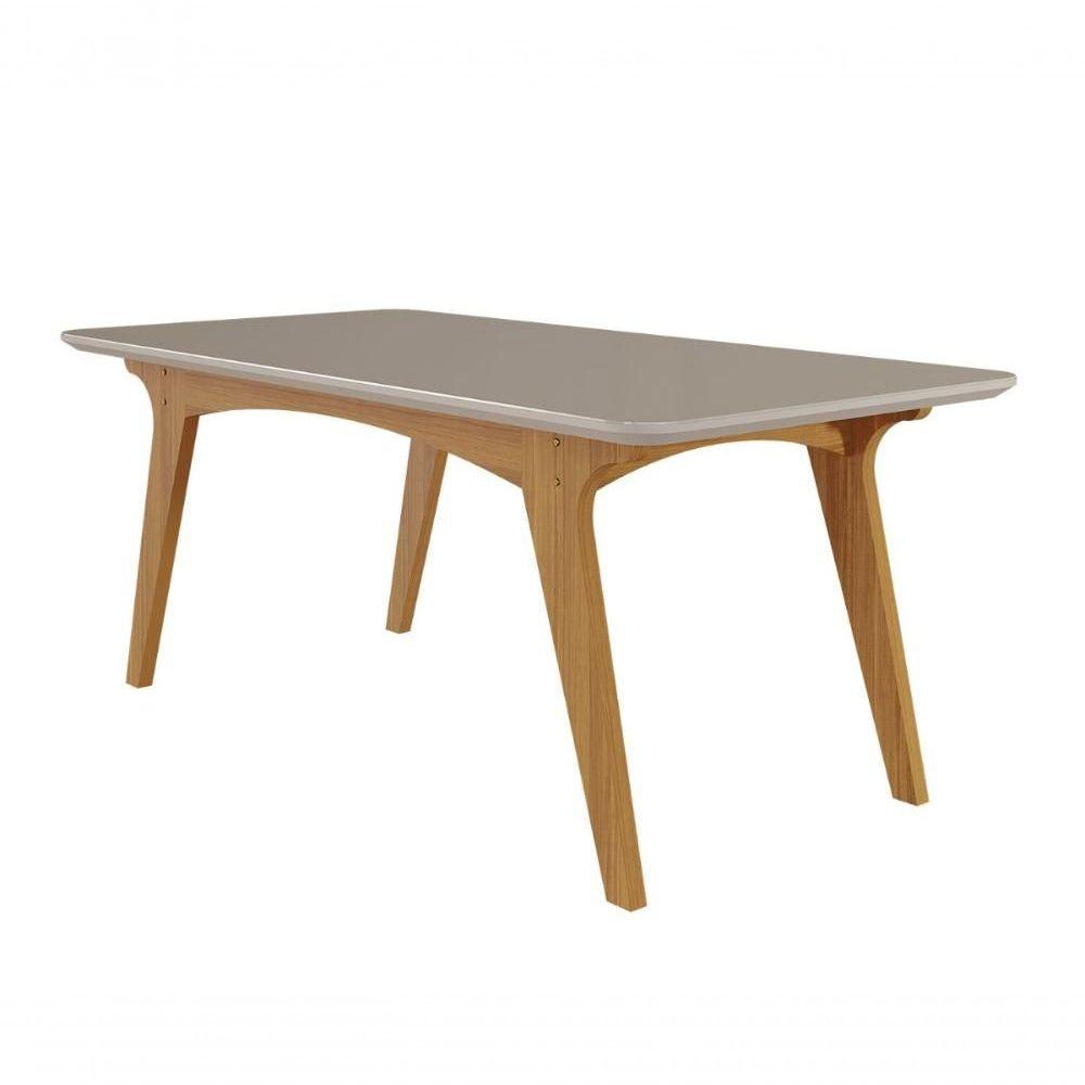 Miniatura Conjunto Sala De Jantar 180x90 Tampo Mdf/vidro 6 Cadeiras Nature/off White/madeira/joli