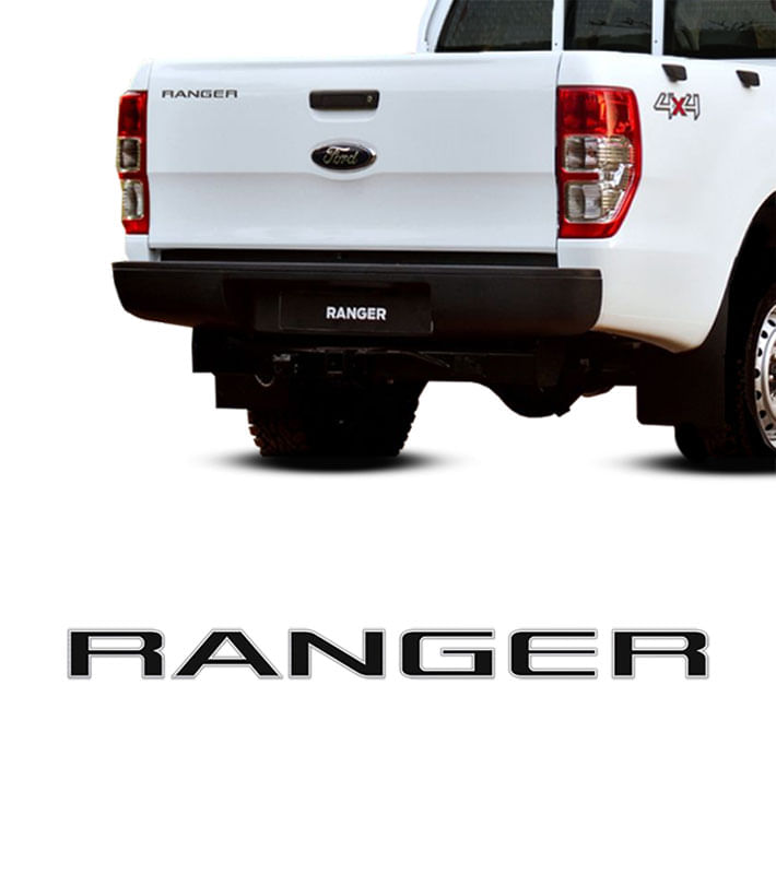 Miniatura Kit Adesivos 4x4 Ranger Xl 2013/16 Preto E Emblema Traseiro