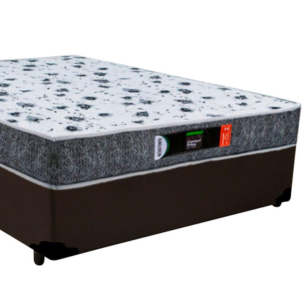 Miniatura Cama Box Casal + Colchão Casal Ortopédico Resistente Pró D28 Prime Colchões 48x138x188 Marrom