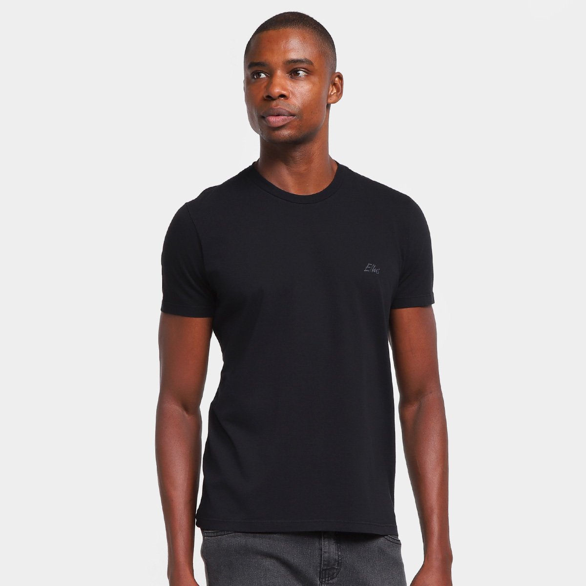 Miniatura Camiseta Ellus Cotton Fine Masculina Preto - GG
