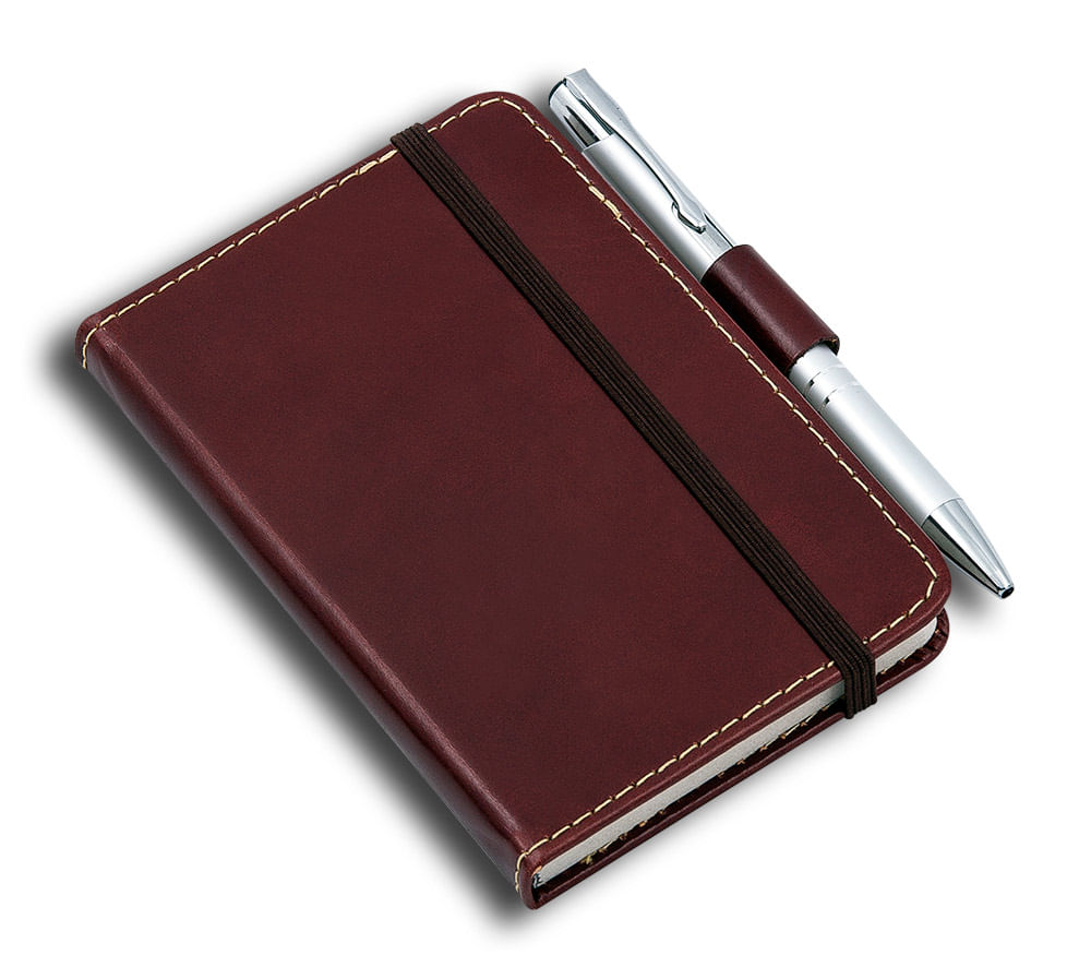 Miniatura Moleskine em Couro Legítimo Vinho