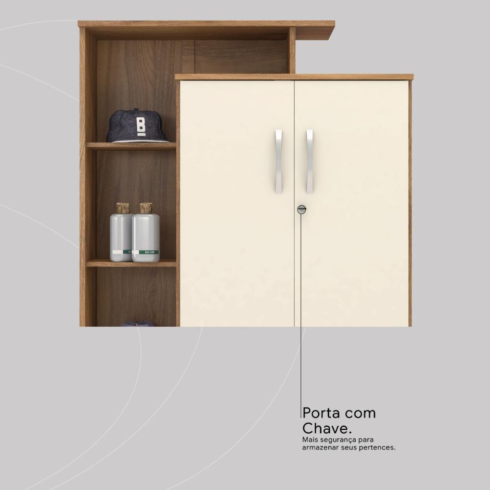 Armário Multiuso Com Chave Elite Amendola/off White Demóbile