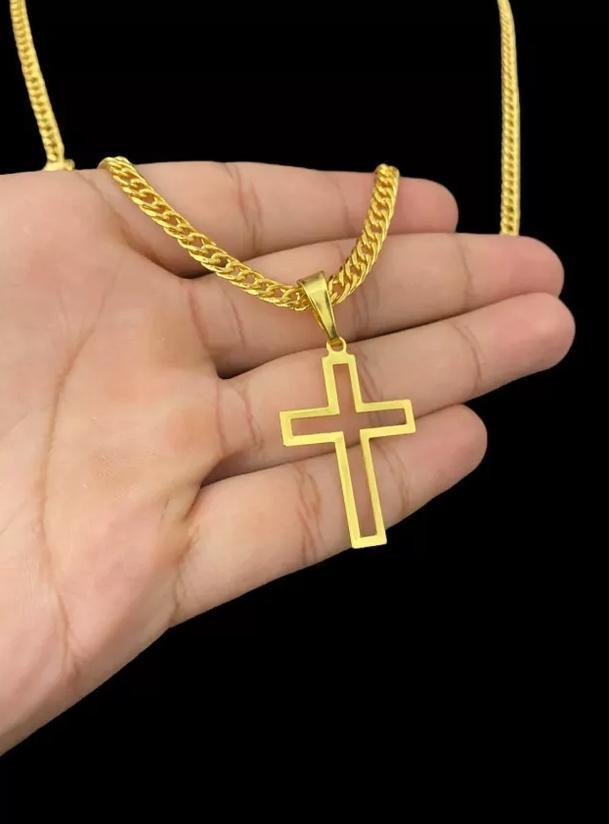 Miniatura Cordão Piastrine 5mm + Pingente Jesus - Ouro 10k