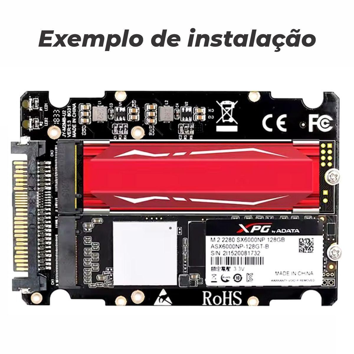 Miniatura Adaptador U.2 Sas Sff-8639 Para Ssd M.2 Pcie Nvme Ngff Sata