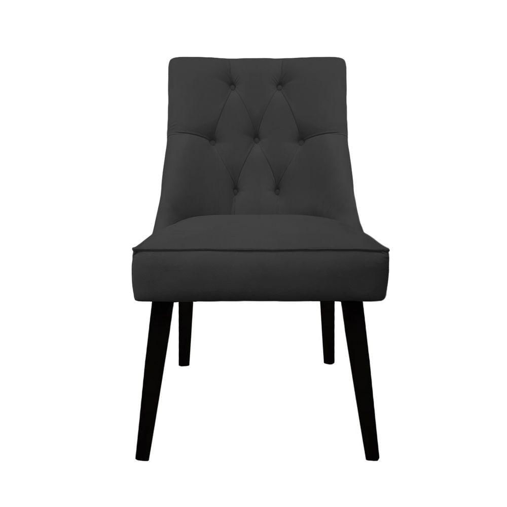 Miniatura Cadeira De Jantar Bela Capitone Suede Grafite