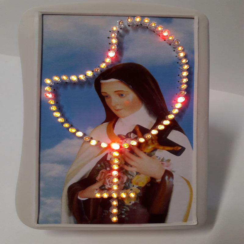 Miniatura Terço Eletrônico de Luz de Santa Terezinha