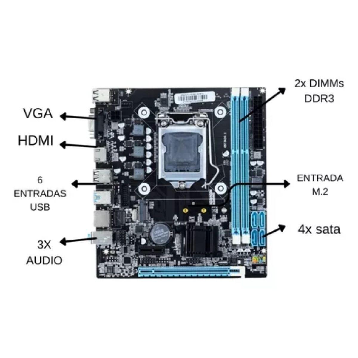 Miniatura Pc Computador Core I3 2100 8Gb Ram Ddr3 240 Ssd Win10 Pro