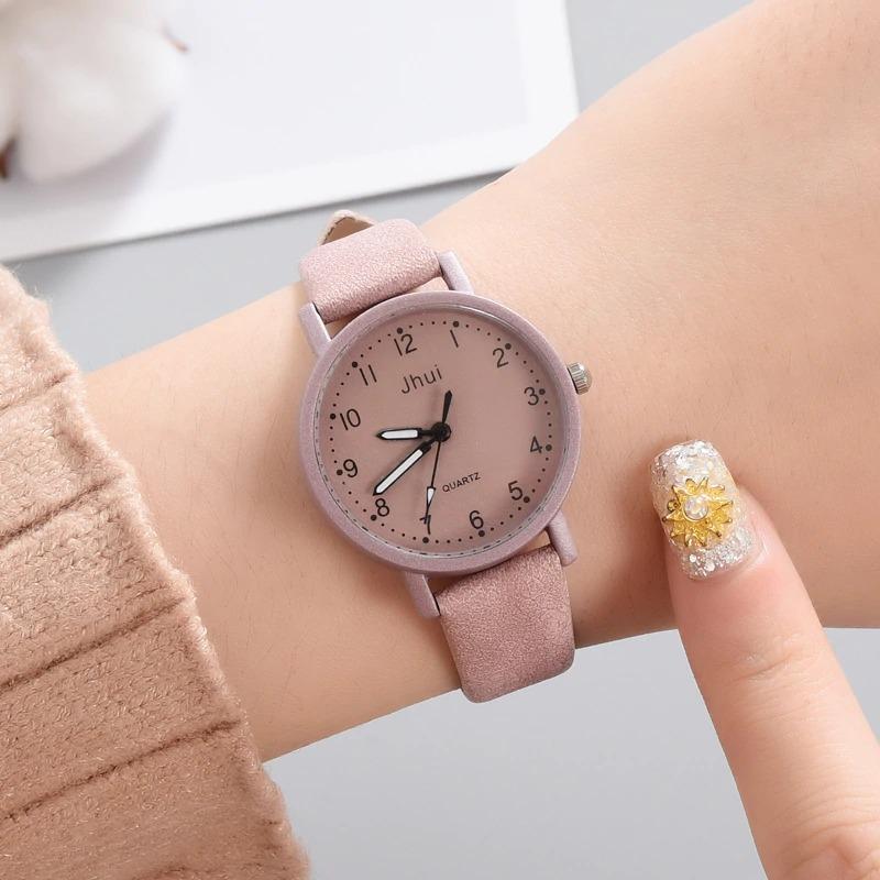 Miniatura Relógio Feminino Rosa Pequeno Delicado Elegante