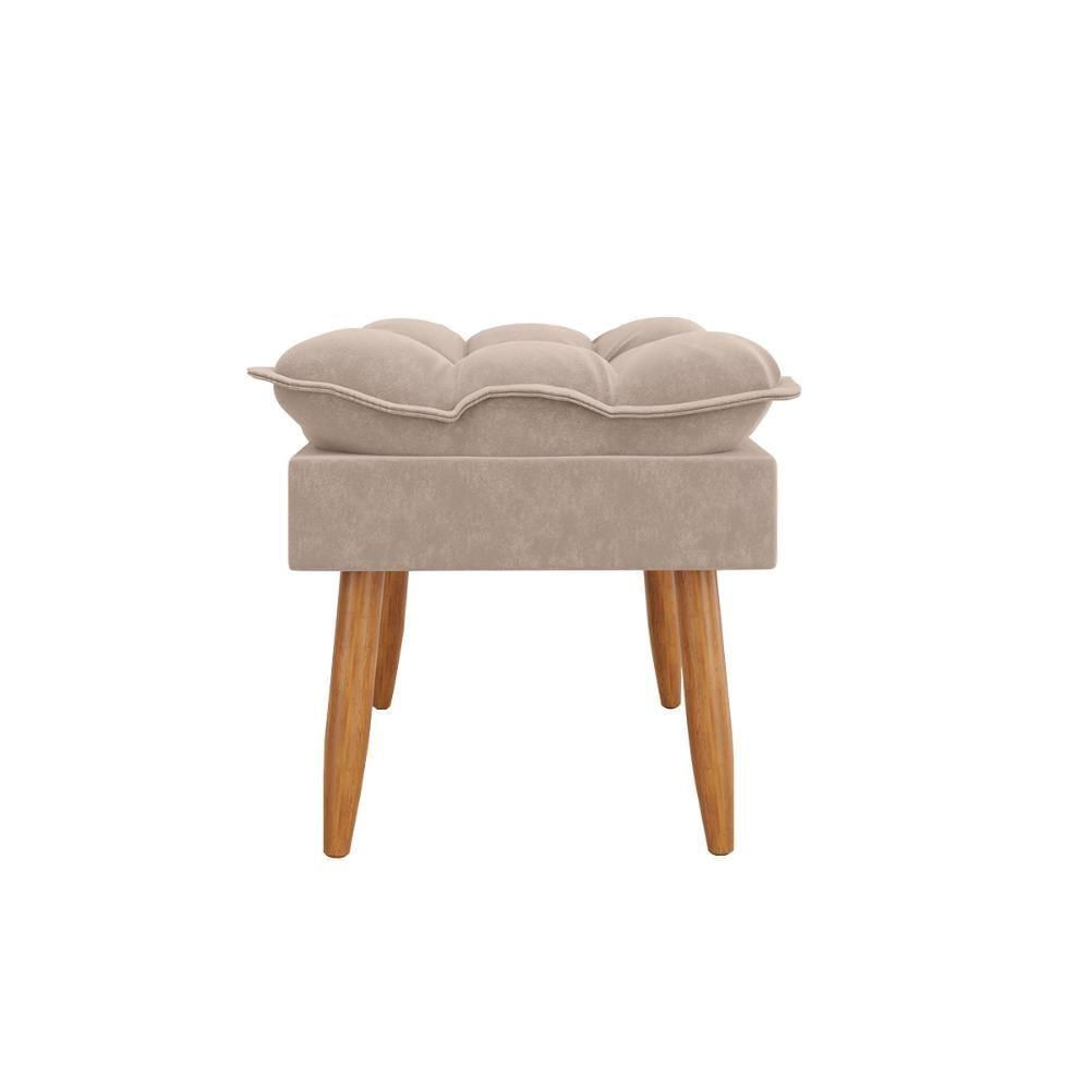 Miniatura Puff Moderno Luxo Sala Sofisticação Cozinha Escritório Bege
