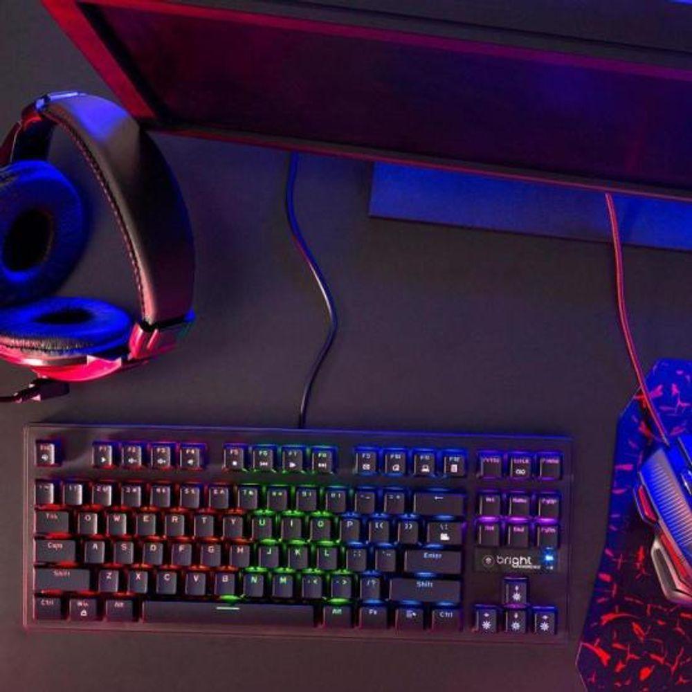 Miniatura Teclado Gamer Mecânico Bright Gtc559 Preto