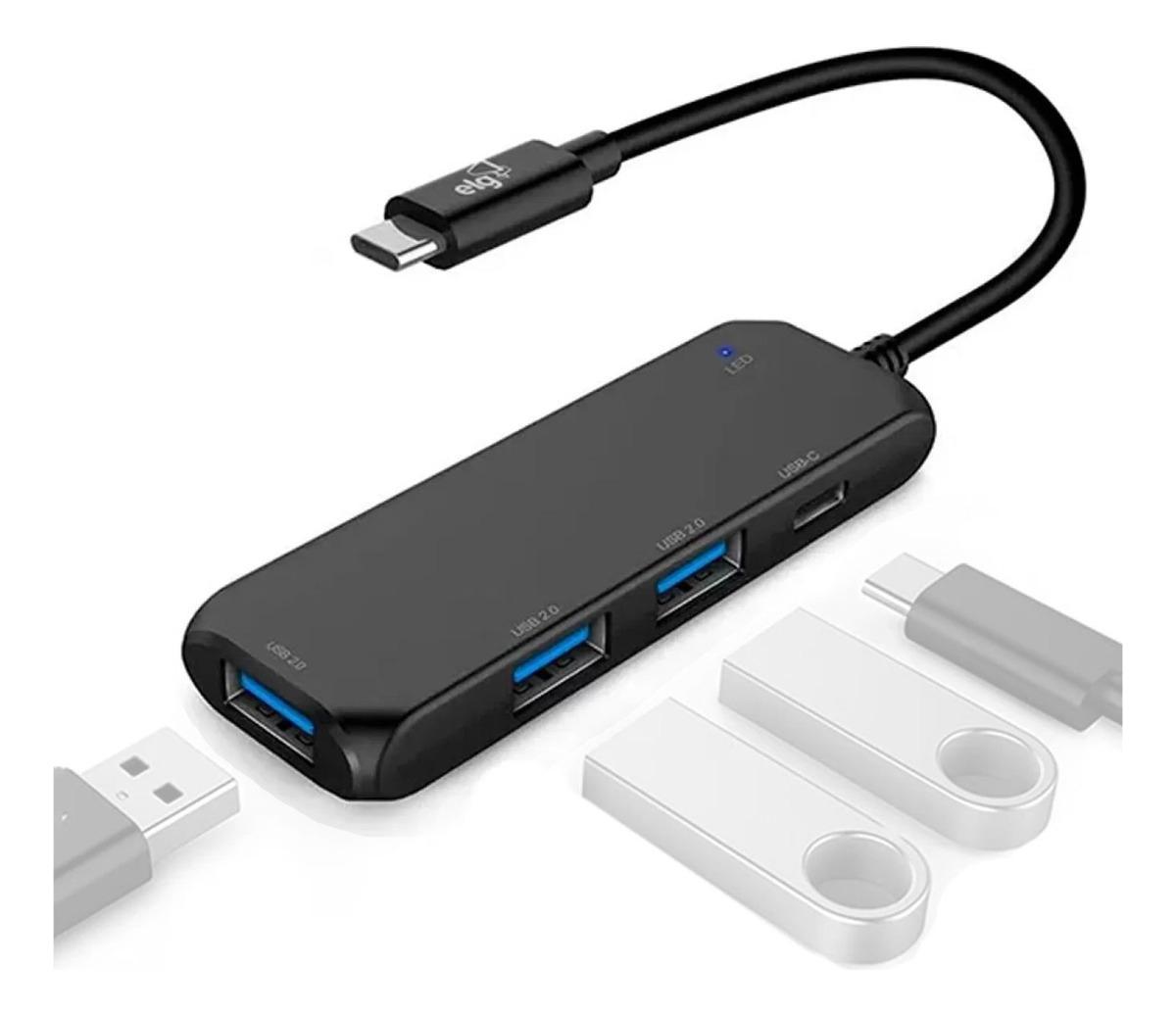 Miniatura Adaptador Elg Hub Usb 4 Em 1 Tipo-C 3.0 Hdmi - Hub41Hd