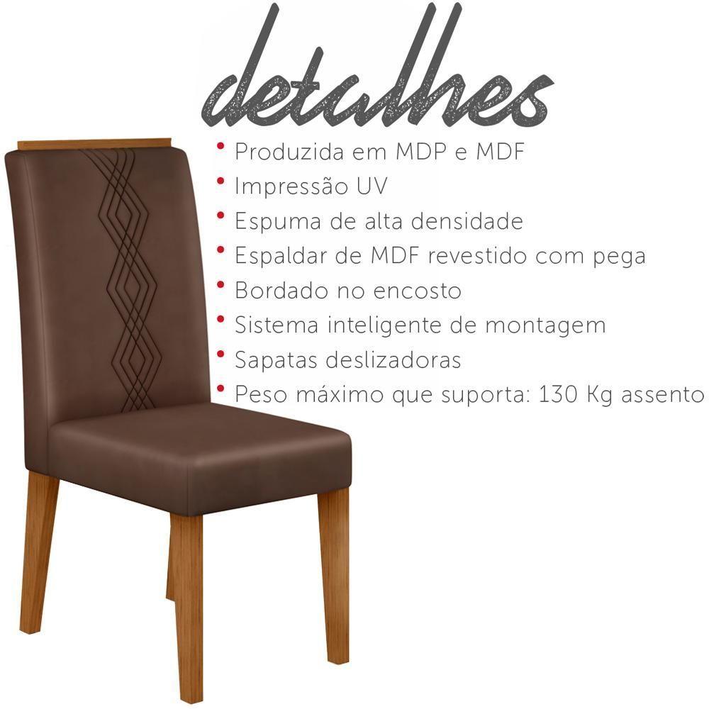 Kit 6 Cadeiras De Jantar 27658 Freijo Veludo Moca Dj Moveis Freijo Veludo Moca