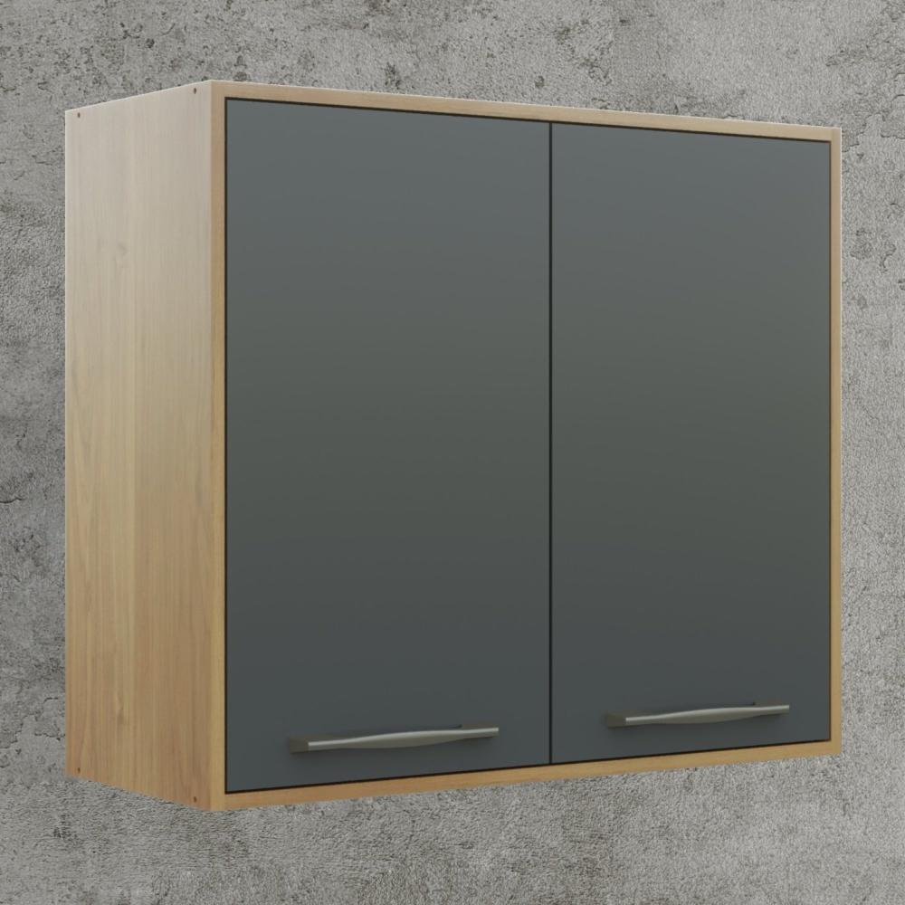 Miniatura Armário Aéreo para Cozinha 2 Portas 80cm Austria Valdemóveis Cinamomo/Grafite