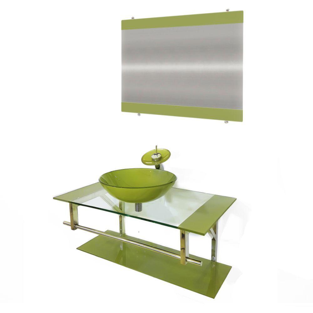 Miniatura Gabinete De Vidro Noruega 80cm Iq Inox Verde Olivia