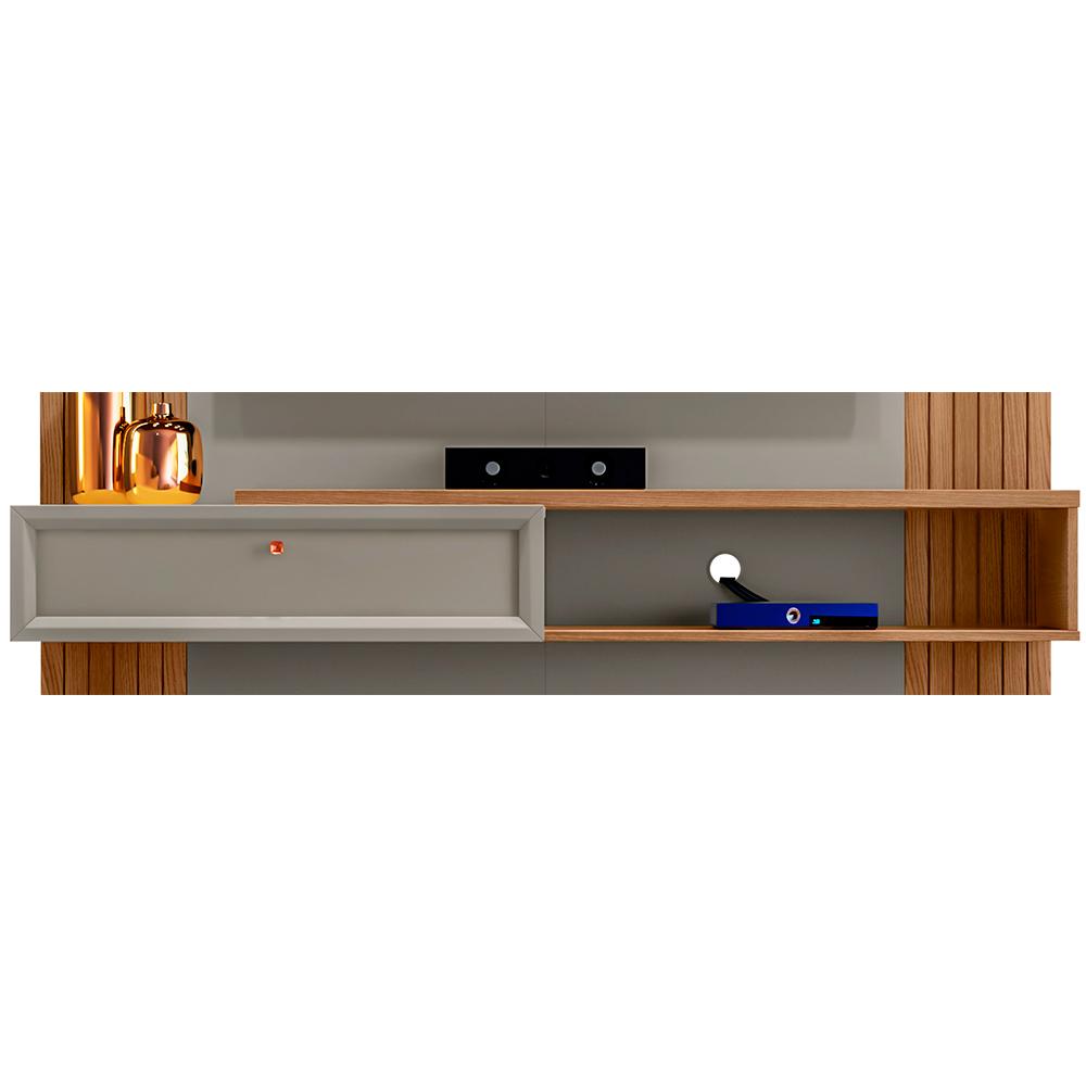 Miniatura Painel para TV Home Linea Pitanga para TV até 60 polegadas, Amêndoa e Titânio