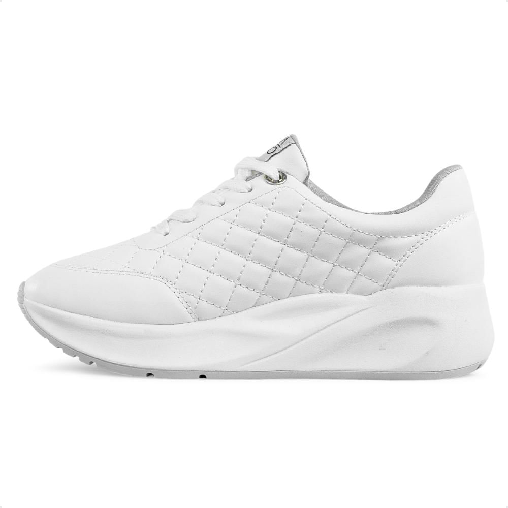 Miniatura Tênis Via Uno Moda Plataforma Feminino Branco / Cinza - 38