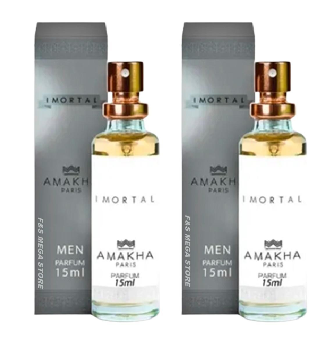 Miniatura Kit 2 Perfume Imortal Masculino Amakha Paris Bolso Bolsa