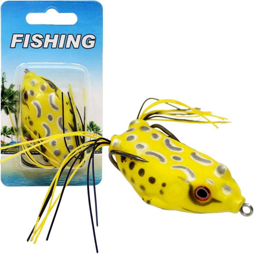 Miniatura Kit 4 Isca Anzol Sapo Artificial Equipamento Para Pesca 10g