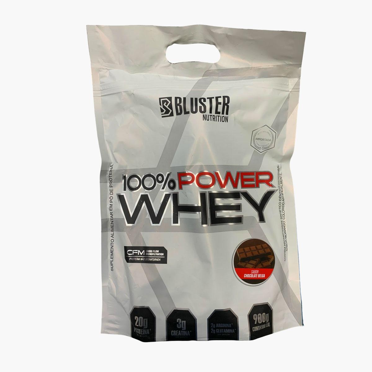 Miniatura Whey Protein 100% Power Bluster Sabor Chocolate Belga Refil