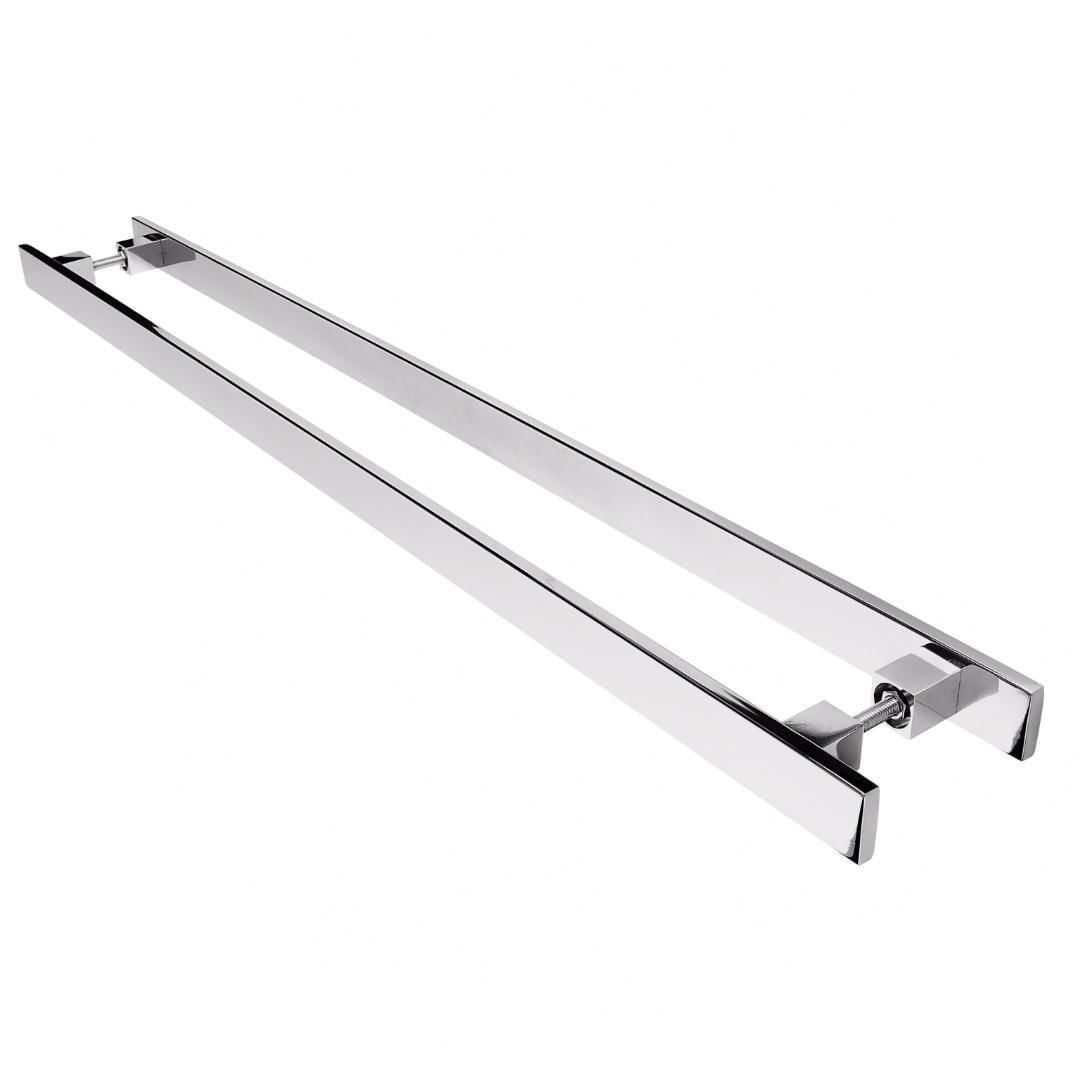 Miniatura Puxador Inox Para Porta Pivotante Madeira Vidro 80 Cm 4 cm - Novo - Cinza - 7899772130007 - Puxador - Metalcromo - Porta - 3.8 cm - MetalCromo - Madeira - Puxador Inox Para Porta Pivot.