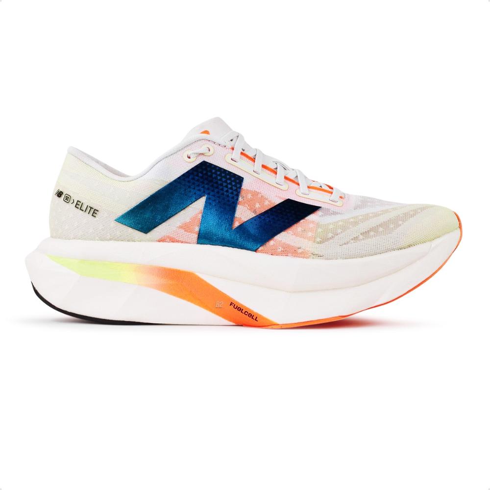 Miniatura Tenis New Balance Fuelcell Supercomp Elite V4 Masculino Bege / Laranja - 41