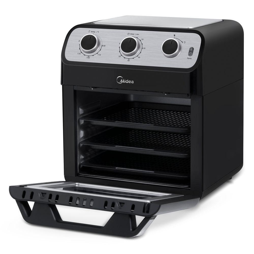 Miniatura Fritadeira Elétrica Air Fryer Midea OvenFryer 12L FFA20P Preto 220V