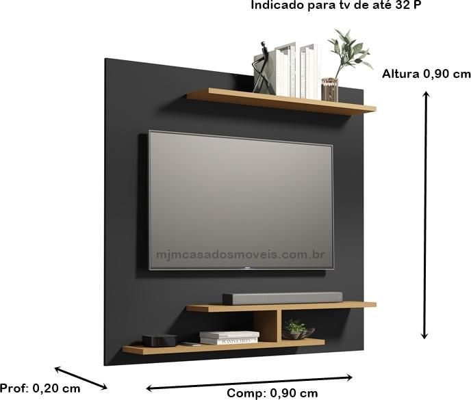 Miniatura Painel Tv Até 32 Polegadas Prateleiras Osias Plus Cores